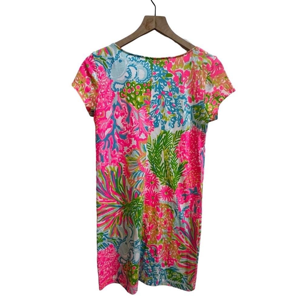 Lilly Pulitzer Brewster Dress Sz Small Lovers Coral Print Bright Tropical - Picture 6 of 7